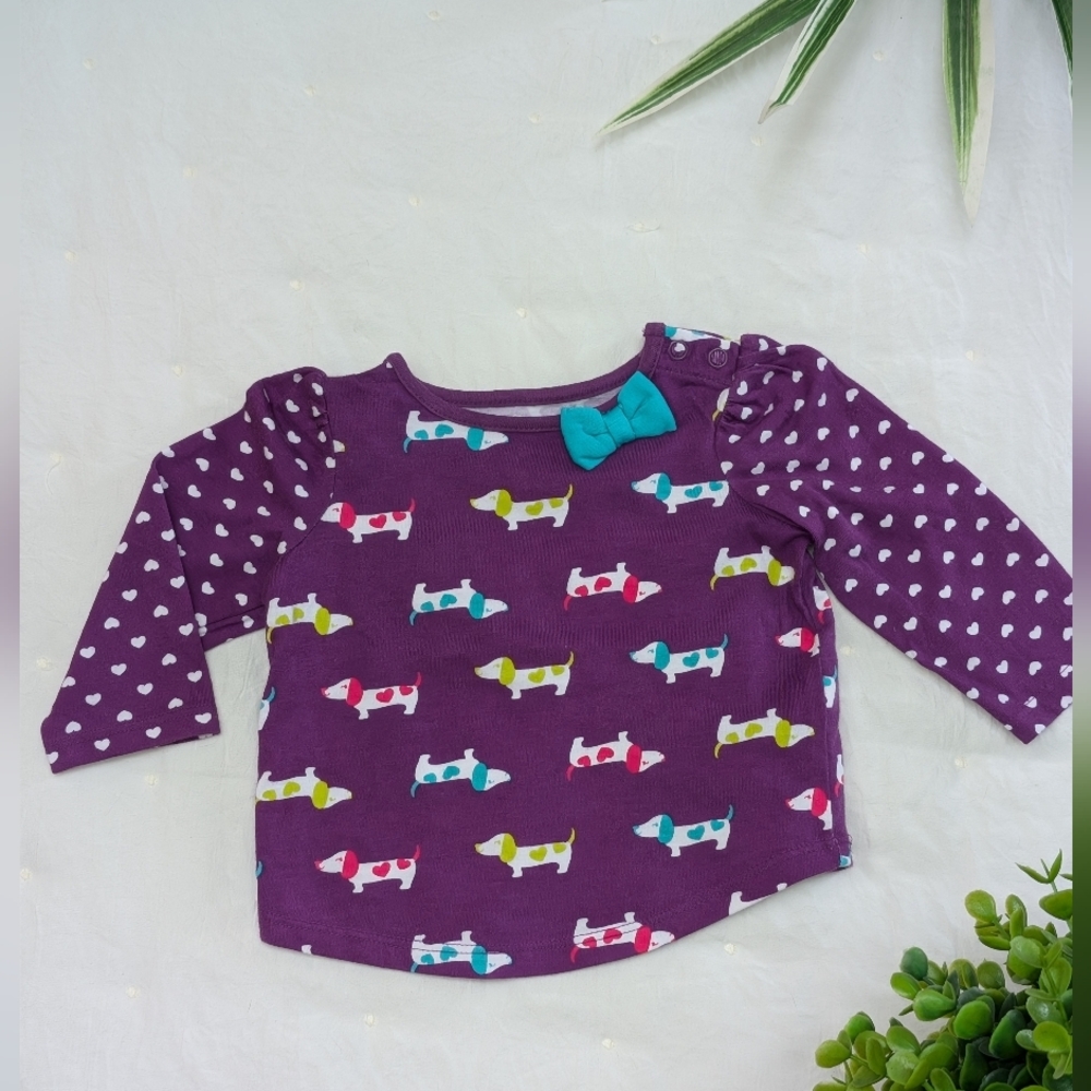 Jumping Beans Purple Dachshund Long Sleeve Shirt 3 Months